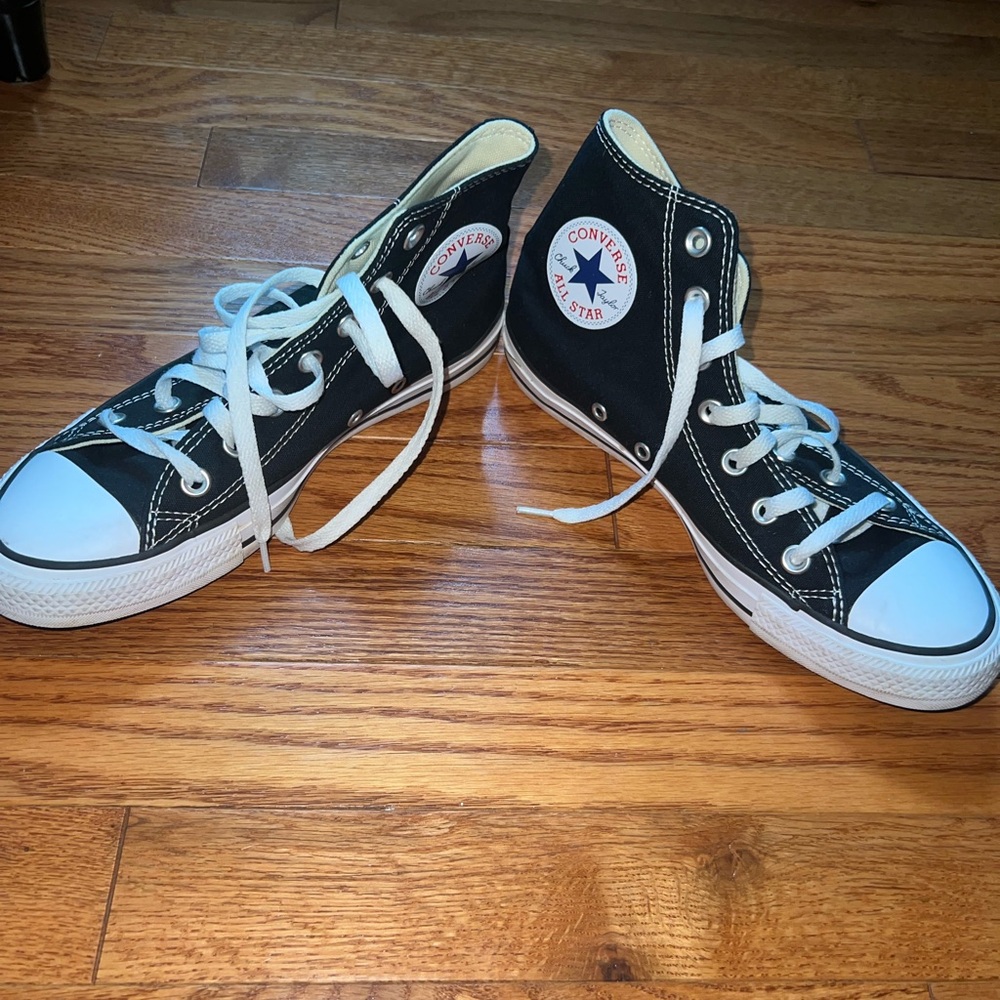 Black & white Converse high tops